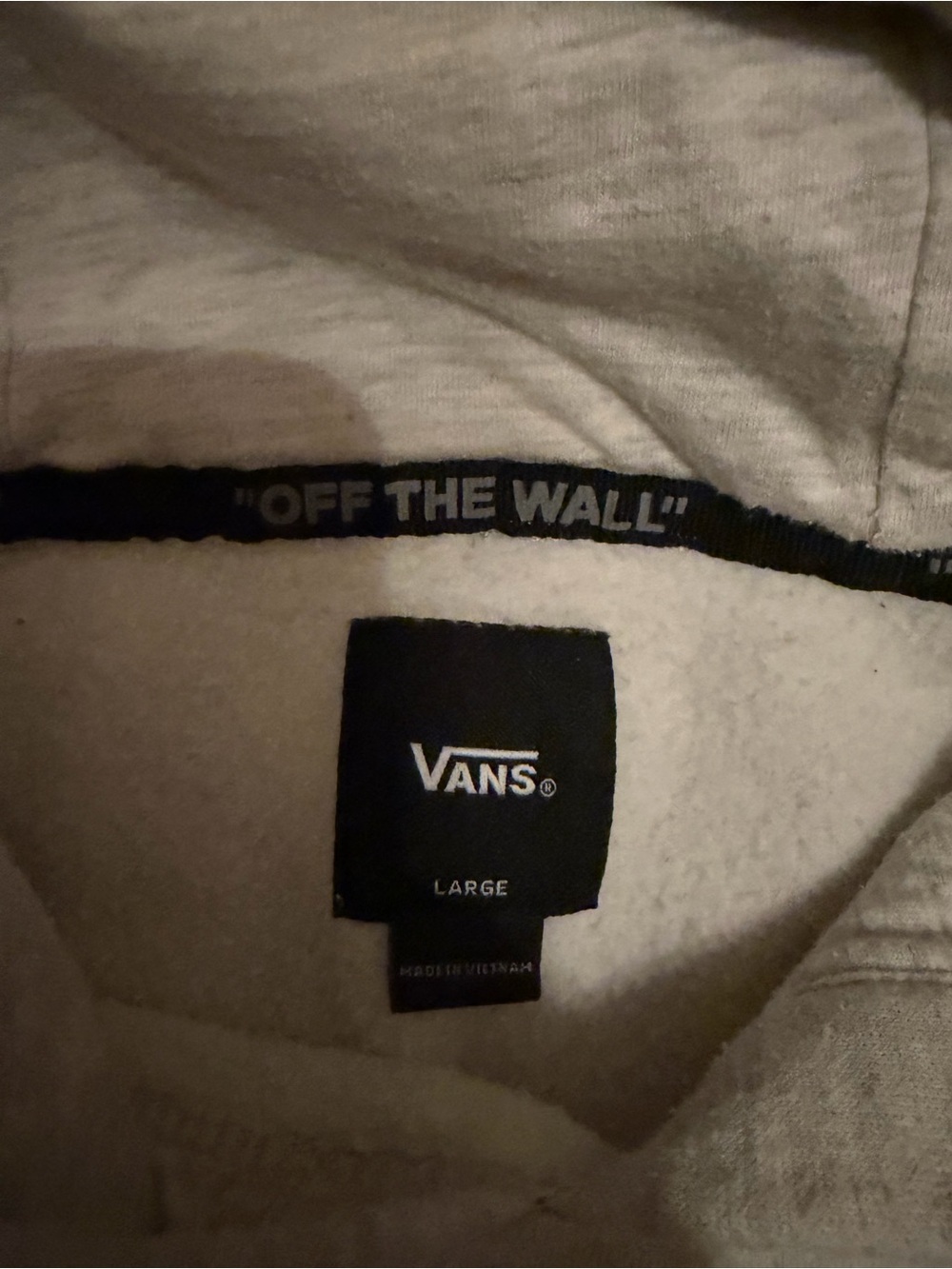 Vans Light Gray Pullover Hoodie with Green and Gold Logo - Picture 3 of 3